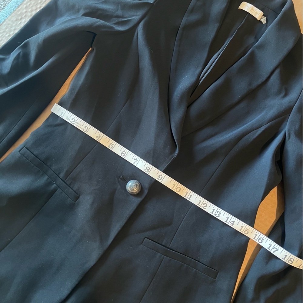Ramy Brook Albie Jacket, black, dramatic shoulder detail, button closure, sz 0 - Picture 11 of 15